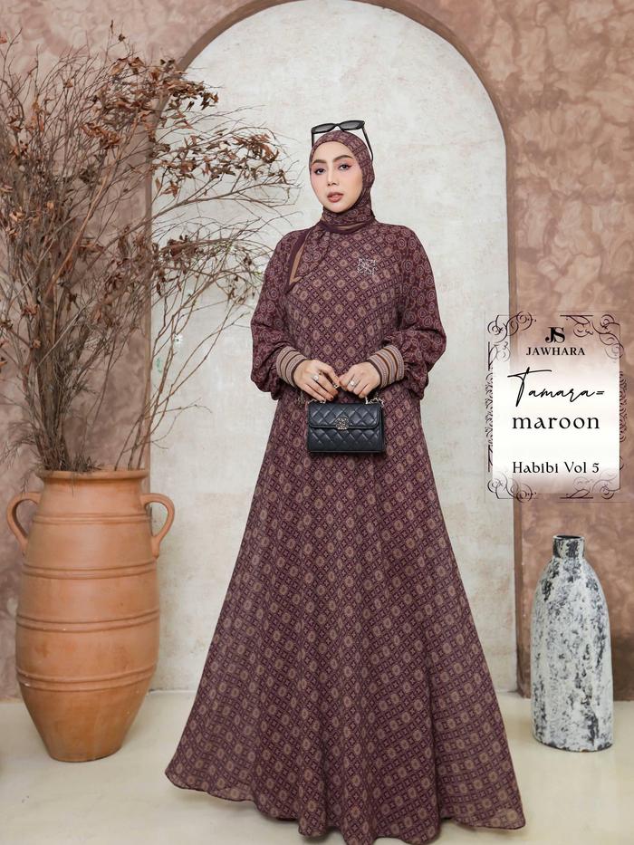 Tamara Series - JAWHARA - gamis scarf Mewah Muslim Syari