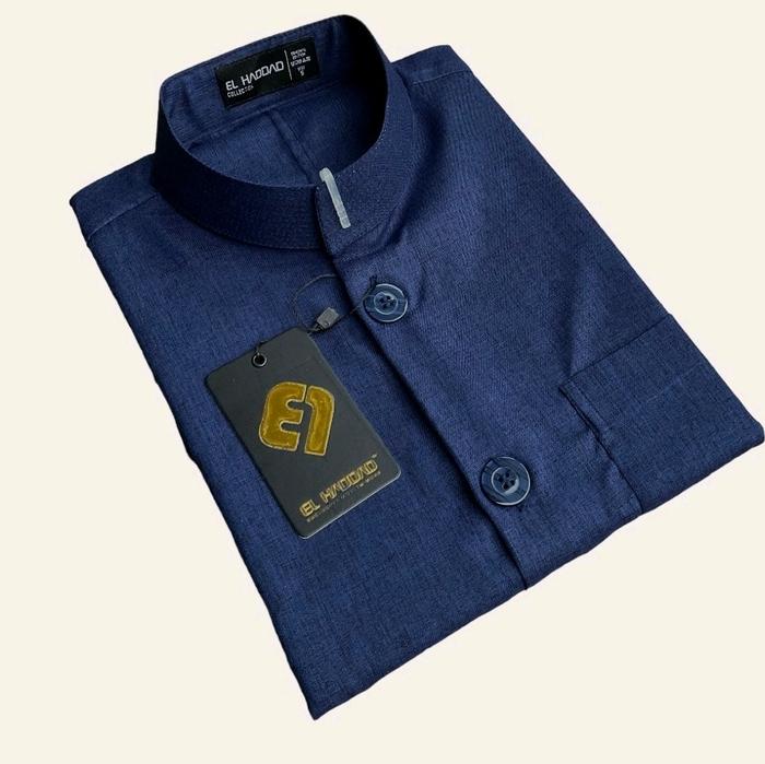 Baju Koko El haddad Navy katun madina