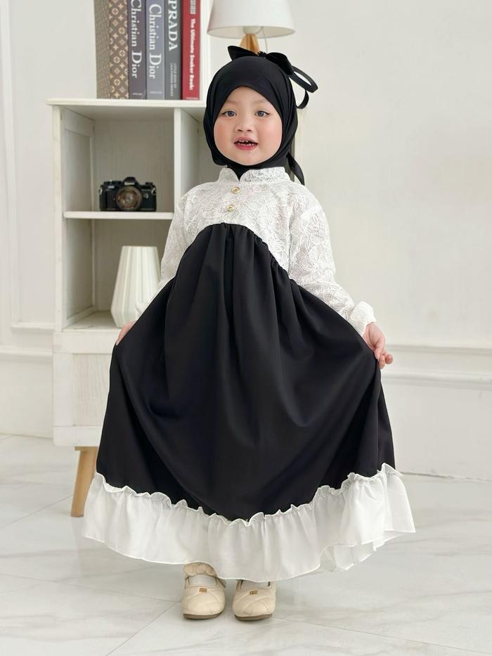 Gamis Anak Perempuan 1-10th Baju Anak 2025 Baju Muslim Anak Perempuan Murah Mewah Long Dress Anak Pe
