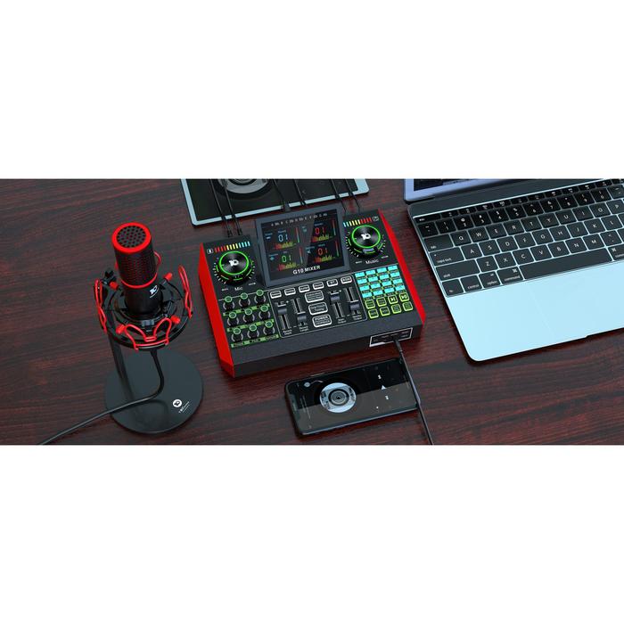 Audio Interface USB Podcast Equipment Bundle Mixer & Vocal Effects,