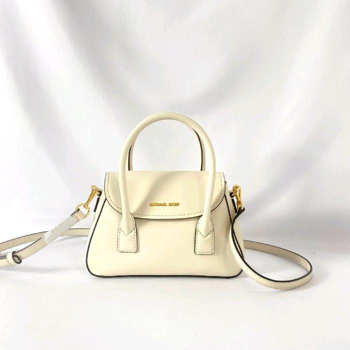 tas wanita mk katya small flap crossbody lt cream vj