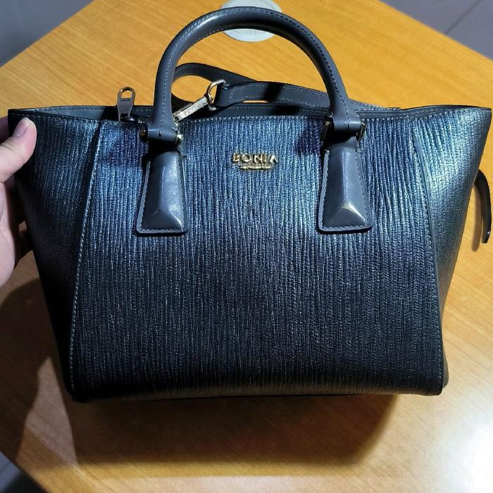 Preloved Tas Wanita BONIA Black 100% Original Full Leather