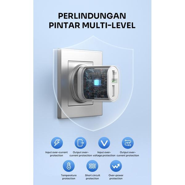 Robot Rt-K6 Adaptor Kepala Charger Dual Usb Output Fast Charging 2.4a