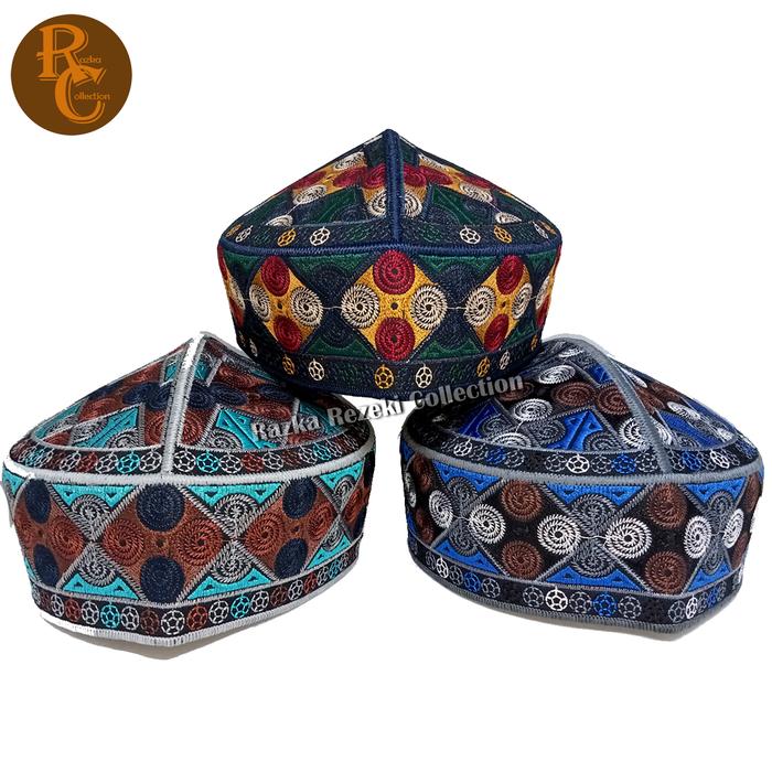 Peci Pakistan Full Bordir Model Terbaru // Peci Solmed Bulat Full Bordir Bahan Super Tebal Dewasa Mu