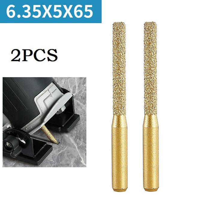 2Pcs 6.35mm Diamond Router Bits Brazed Router Bit Straight Shank