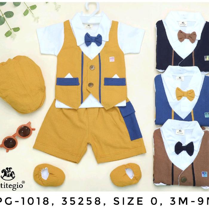 setelan bayi tuyedo set sepatu sma topi