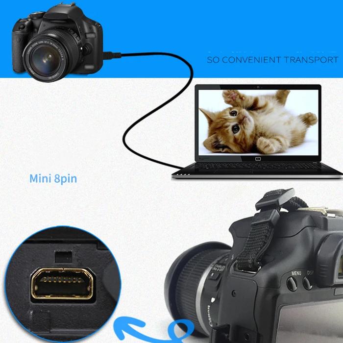 USB Data Wire Camera Parts 8 Pin USB To PC Data Cable Replacement Accessories for Casio Exilim EX-ZS