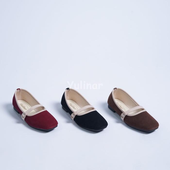 DALILLAN  OFFICIAL -sepatu balet flatshoes wanita korea vita platfrom full busa sol karet/ balet wan