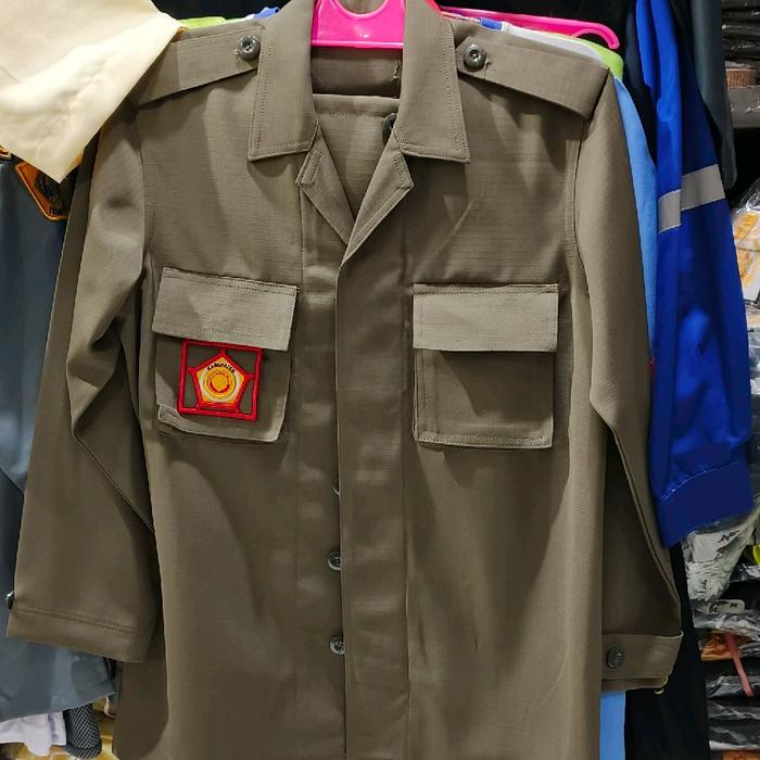 ssetelan satpol pp bahan luster baju pol pp luster pd pdl bahan luster seragam satpol pp