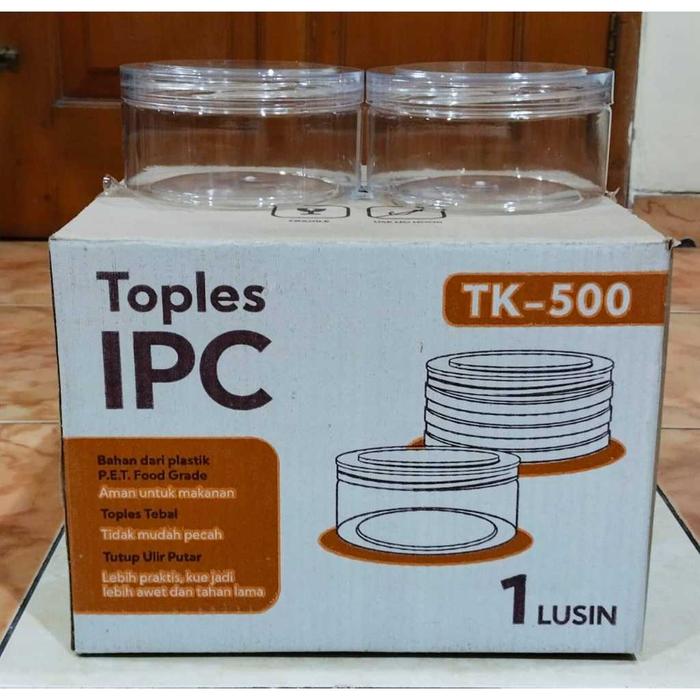 READY Toples Kue Nastar 500 Gram ANTI PECAH Tutup Ulir / Toples IPC TK-500 / Model Bulat