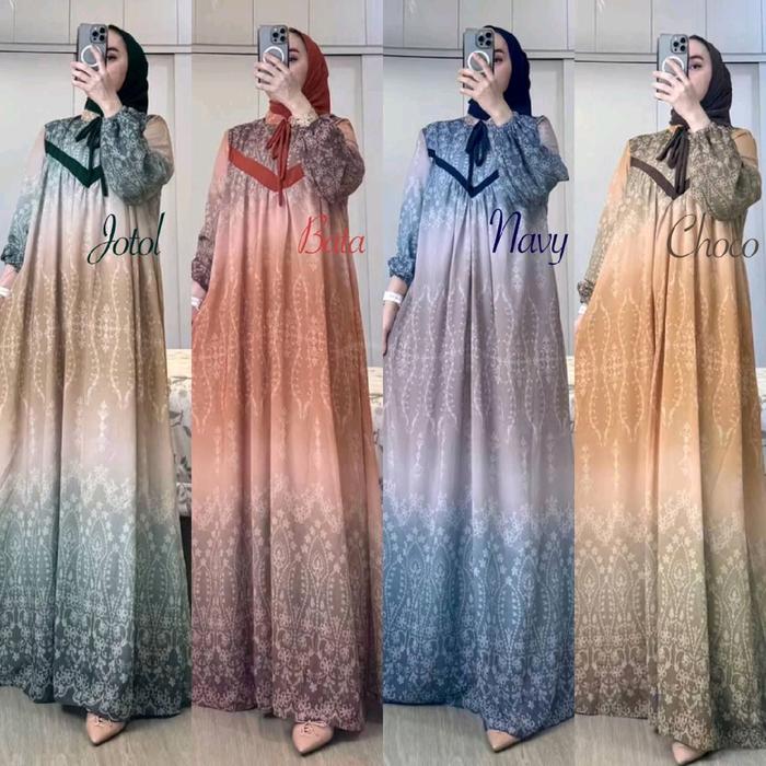 Dress gradasi erlita- gamis gradasi erlita- gamis gradasi free hijab