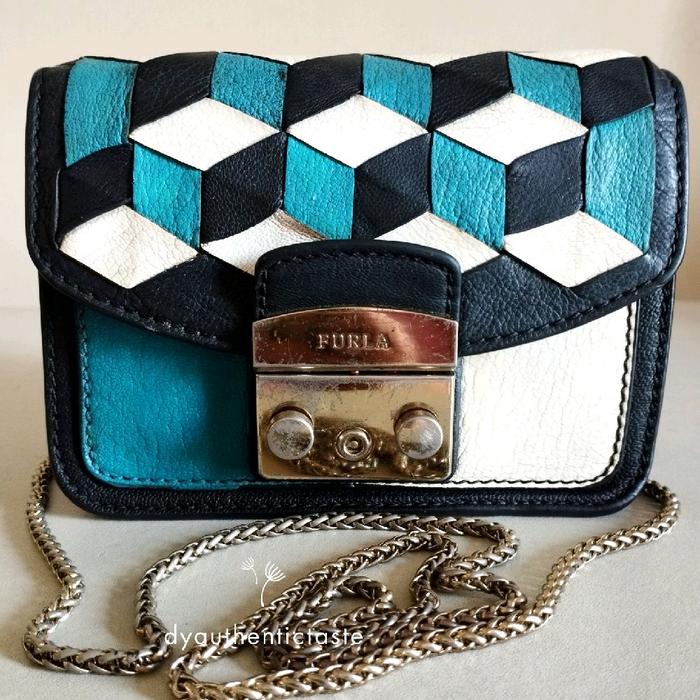 Furla Mini Metropolis Colour Block Sling Bag Preloved Auth VGC