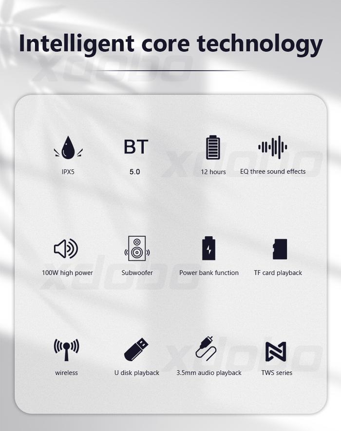 XDOBO X8 Max 100W Kotak Speaker Bluetooth Nirkabel Portabel Daya