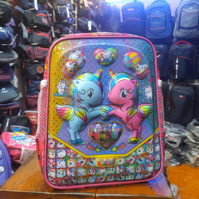 TAS 3D TIMBUL BER LED tas anak PAUD model HEMBOS Tas anak SD motif timbul LED nyala tas perempuan Ta