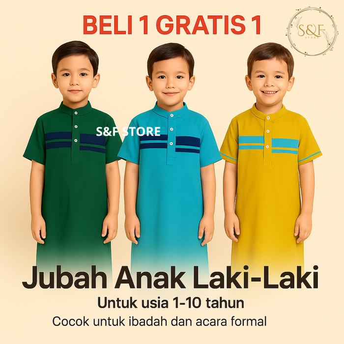 Paket Hemat 50ribu dapat 2 pcs jubah anak laki laki usia 1 sampai 10 tahun Baju Koko Gamis Muslim Ka