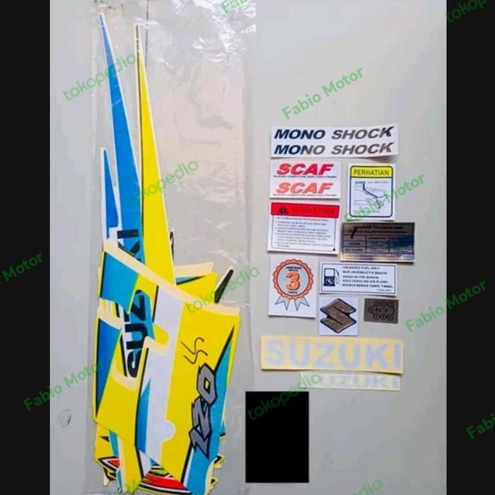 Sticker Striping Suzuki Satria Hiu Satria kuning putih OSEAN