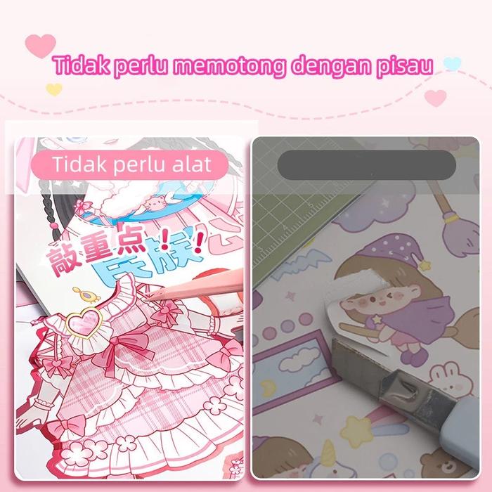 Buku Stiker Change Makeup Diy Princess Sticker Book Sticker Dress Up Book