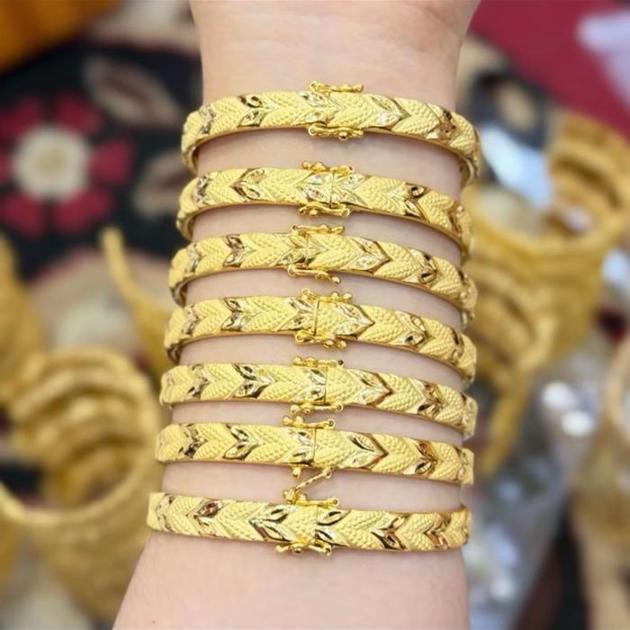 Gelang Keroncong Model Padi Lapis Emas