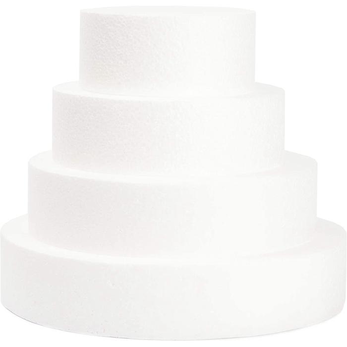 4 Pack Foam Cake Dummy for Decorating and Wedding