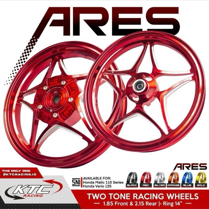 Velg KTC Racing ARES Model Bintang Beat Scoopy Vario 110/125/150 Genio Spacy Disc Gold