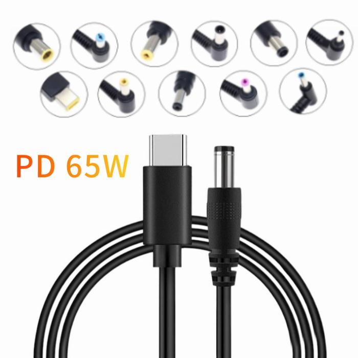 USB Type C PD Charging Cable Cord Dc Power Adapter Jack Converter to