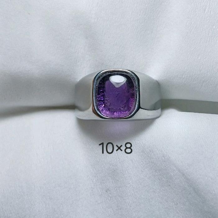 Cincin batu akik kecubung kalimantan kotak natural