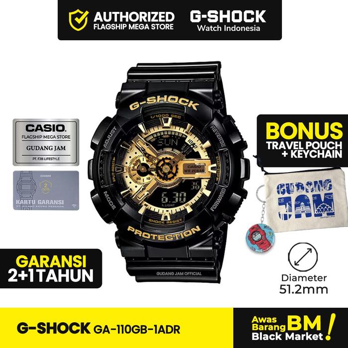 G-Shock GShock GA-110GB-1ADR GA-110GB GA-110 GA110GB GA 110GB Emas Hitam