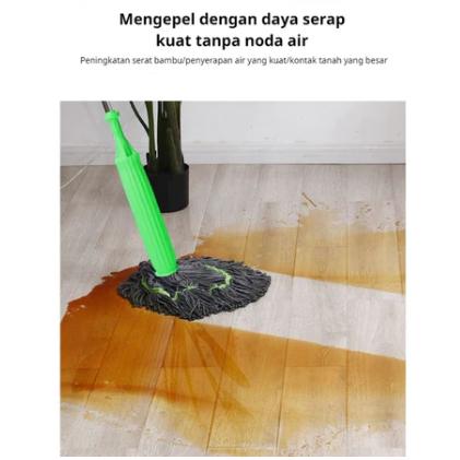 Pel Lantai Putar Otomatis Household Twist Mop Microfiber Pel Lantai Efisien Pel Peras Otomatis