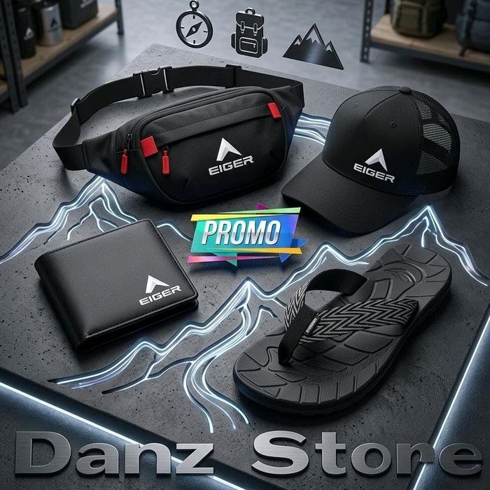 Sendal Jepit Gunung Outdoor Pria Original Anti Slip Paket Hemat Beli 1 Dapat 4 Item Tas Topi Dompet 