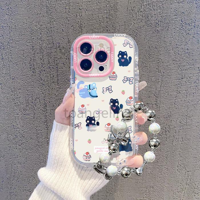 [gelang gratis+case]Untuk Case  iPhone XS 14 XR X Plus 7Plus 15 13 Max 12 11 Plus Pro Max XS  cute U