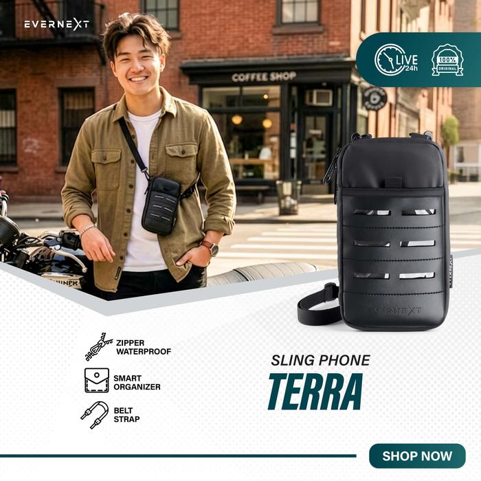 EVERNEXT Sling Phone Pria Waterproof Terra Sling Pouch Wallet Pria Wanita Hanging Wallet Kulit Anti 