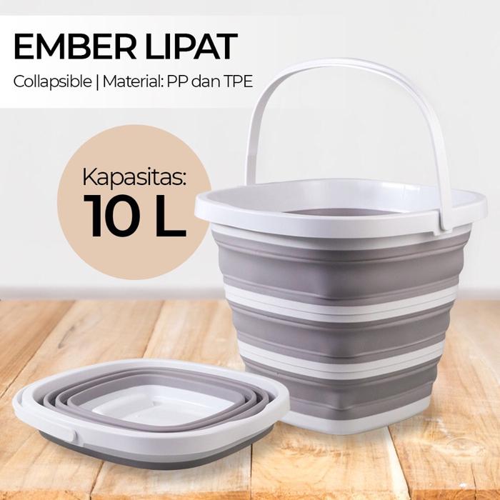 Ember lipat 10L water bucket foldabel / ember lipat model kotak