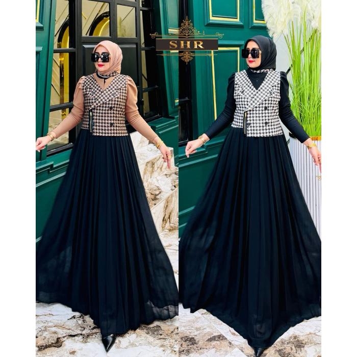 TERLSRISS “SHR TERBARU “ READY GAMIS SET ROMPI GAMIS MIMPI MANIS WANITA HOUNDSTOOTH VIRAL BY SHR FUL