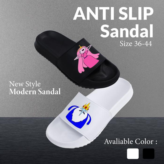 Sandal Anti Slip Couple Wanita Pria Cewek Cowok Adventure Time Princess Bubblegum Ice King, Kualitas