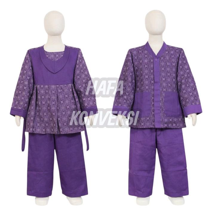Seragam Muslim Tk Paud/ Baju Muslim Tk Paud Motif Batik Ungu