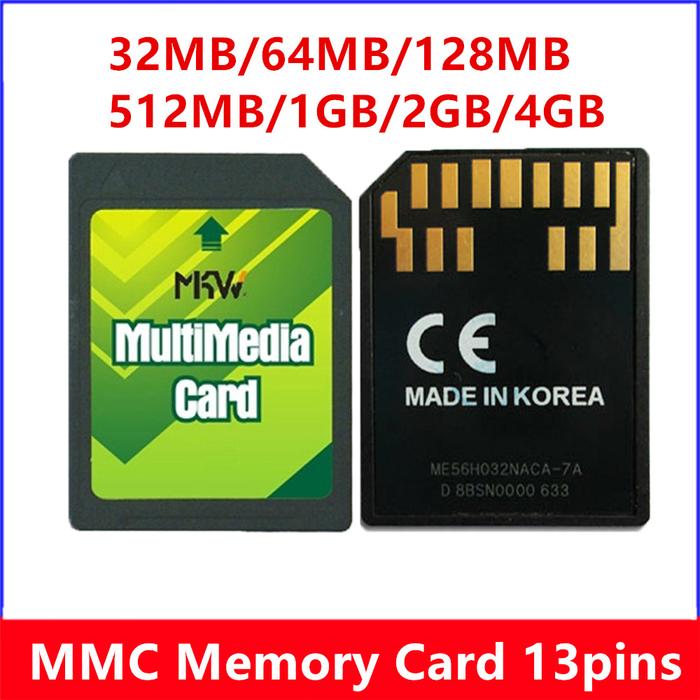13Pins 32MB 64MB 128MB 256 MB 512MB 1GB 2GB 4GB MMC Card  MultiMedia
