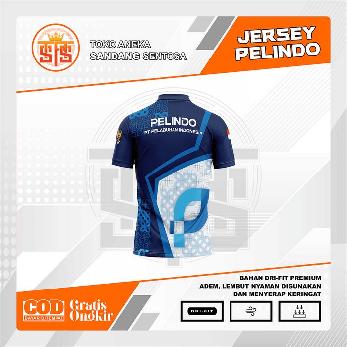 TASS JERSEY PELINDO (PT Pelabuhan Indonesia) PENDEK / KAOS OLAHRAGA DAMKAR / DRI-FIT MILANO PREMIUM 