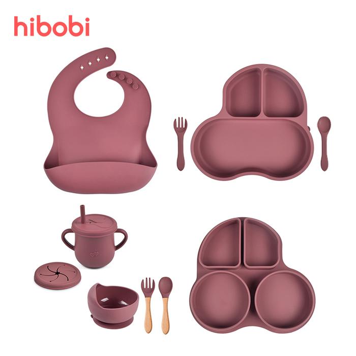 4/6/8 Buah Bayi 2 In 1 Piring Silikon Lembut Bentuk Mobil Piring