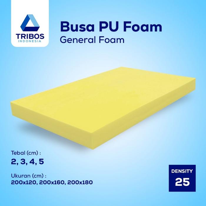 TRIBOS Busa Lembaran / Busa PU Foam / General Foam (Density 25) / High Density Foam / Yellow Foam / 