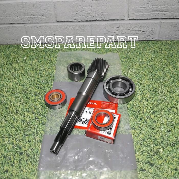 paketan 4 item as puly + bering 6002 bak cvt kuningan + laher bambu set + bearing rasio 6204 as pull