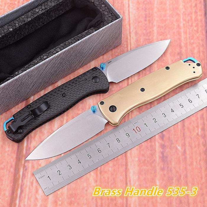 JUFULE New Bugout 535 Brass Handle / Carbon Fiber 535-3 Mark S90V