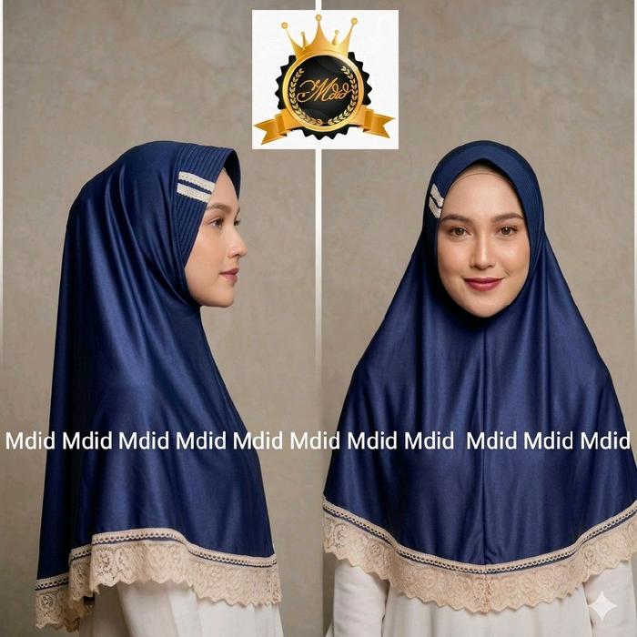 jilbab/instan hijab renda naura Panjang Muslim