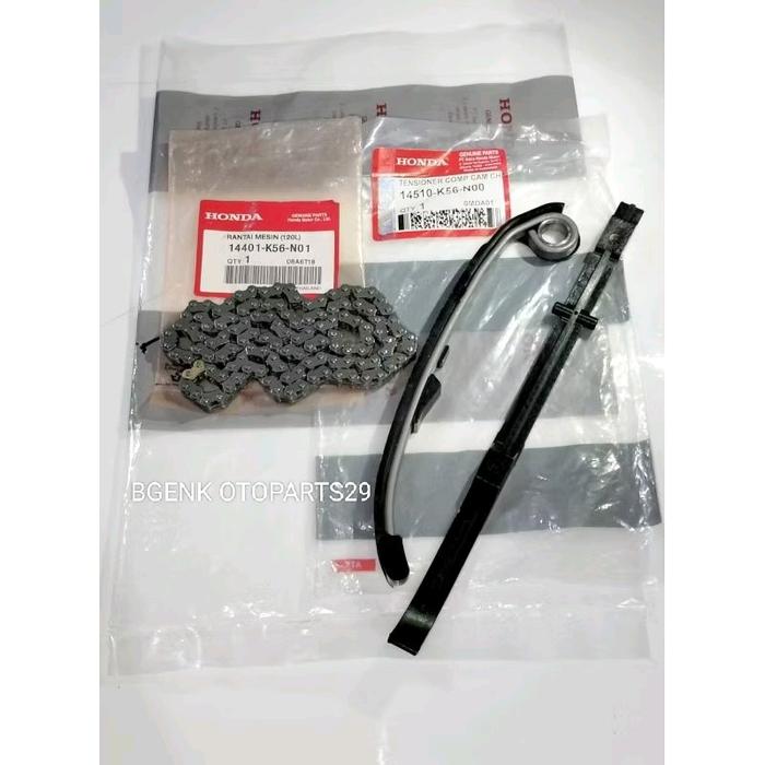 RANTAI KETENG+KARET TENSIONER HONDA CB150 R LED CBR150 LED SONIC 150 SUPRA GTR 150 K56 ORIGINAL