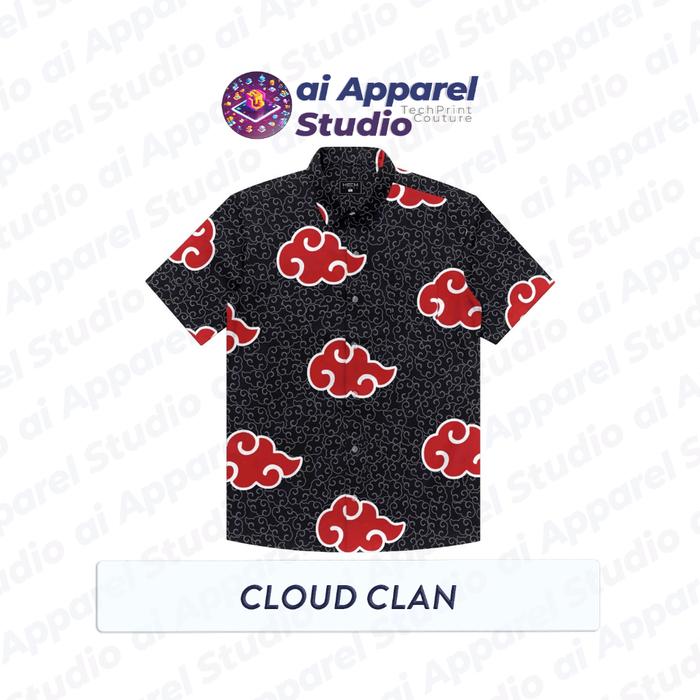 Kemeja Dewasa Lengan Pendek Premium - Ai Apparel Studio x NRDN - Cloud Clan