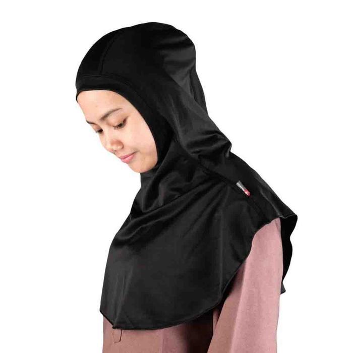 Forester HJF 002 Hijab Sport Pendek Hitam Muslim Kerudung Masker Bergo