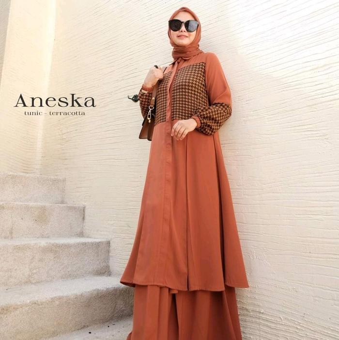 Aneska tunik Teracota by azzahra premium