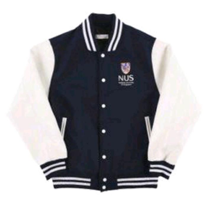 Jaket Varsity National University of Singapore Bordir Depan Belakang Jaket NUS Bordir