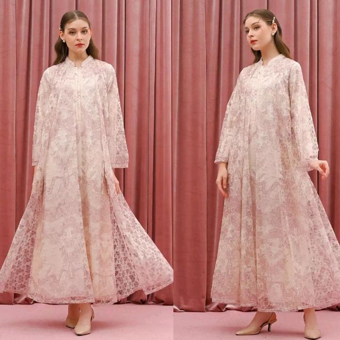 Dress Pink | Dress Dusty Pink | Gaun Pink | Dress Pesta | Dress Premium | Dress Jumbo | Dress Brokat