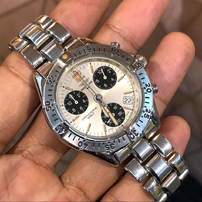 Brietling colt chronograph panda watch