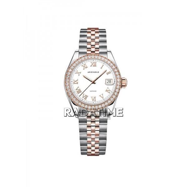 [Best Choice 2026-Sapphire Crystal] Aries Gold Wanita Heritage L-1070R-2TR-RW 316L Stainless Steel 1